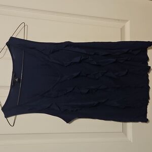 Banana Republic Navy Sleeveless Ruffle Top